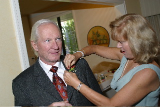 Susan putting on Lee's boutonni�re